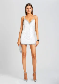 Ivanna Feather Sequin Dress