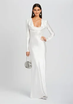 Anna Cowl Evening Dress -Cheap Dress Store Ecommerce Crop 23 10 18 ANNACOWLDRESS WHITE 2629 ECOMM scaled