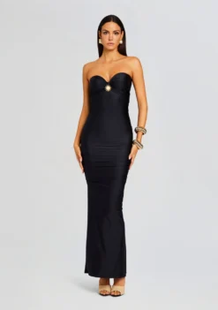 Maura Lycra Midi Dress -Cheap Dress Store Ecommerce Crop 23 12 18 MAURADRESS BLACK 1035 ECOMM scaled