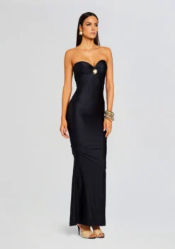 Maura Lycra Midi Dress -Cheap Dress Store Ecommerce Crop 23 12 18 MAURADRESS BLACK 1048 ECOMM scaled