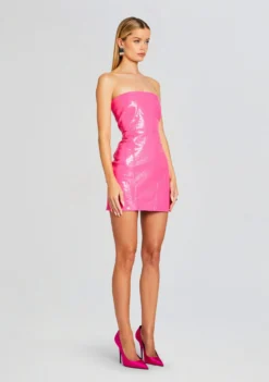 Kimora Leather Dress -Cheap Dress Store Ecommerce Crop 24 01 10 KIMORADRESS BRYNNJACKET PARADISEPINK 0377 ECOMM scaled