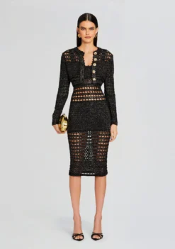 Avril Knit Crochet Dress -Cheap Dress Store Ecommerce Crop 24 01 11 AVRILDRESS METALLICBLACKGOLD 0151 ECOMM scaled