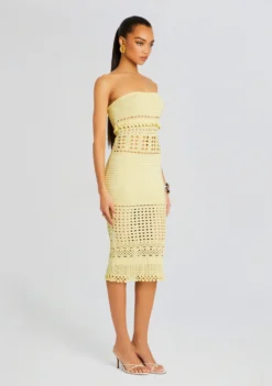 Caroline Knit Crochet Dress -Cheap Dress Store Ecommerce Crop 24 02 29 CAROLINEDRESS METALLICBUTTERCREAM 2038 ECOMM scaled