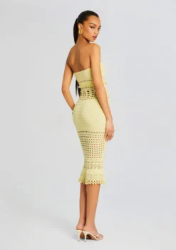 Caroline Knit Crochet Dress -Cheap Dress Store Ecommerce Crop 24 02 29 CAROLINEDRESS METALLICBUTTERCREAM 2042 ECOMM scaled