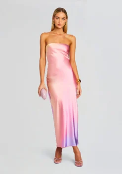 Cerith Silk Strapless Midi Dress
